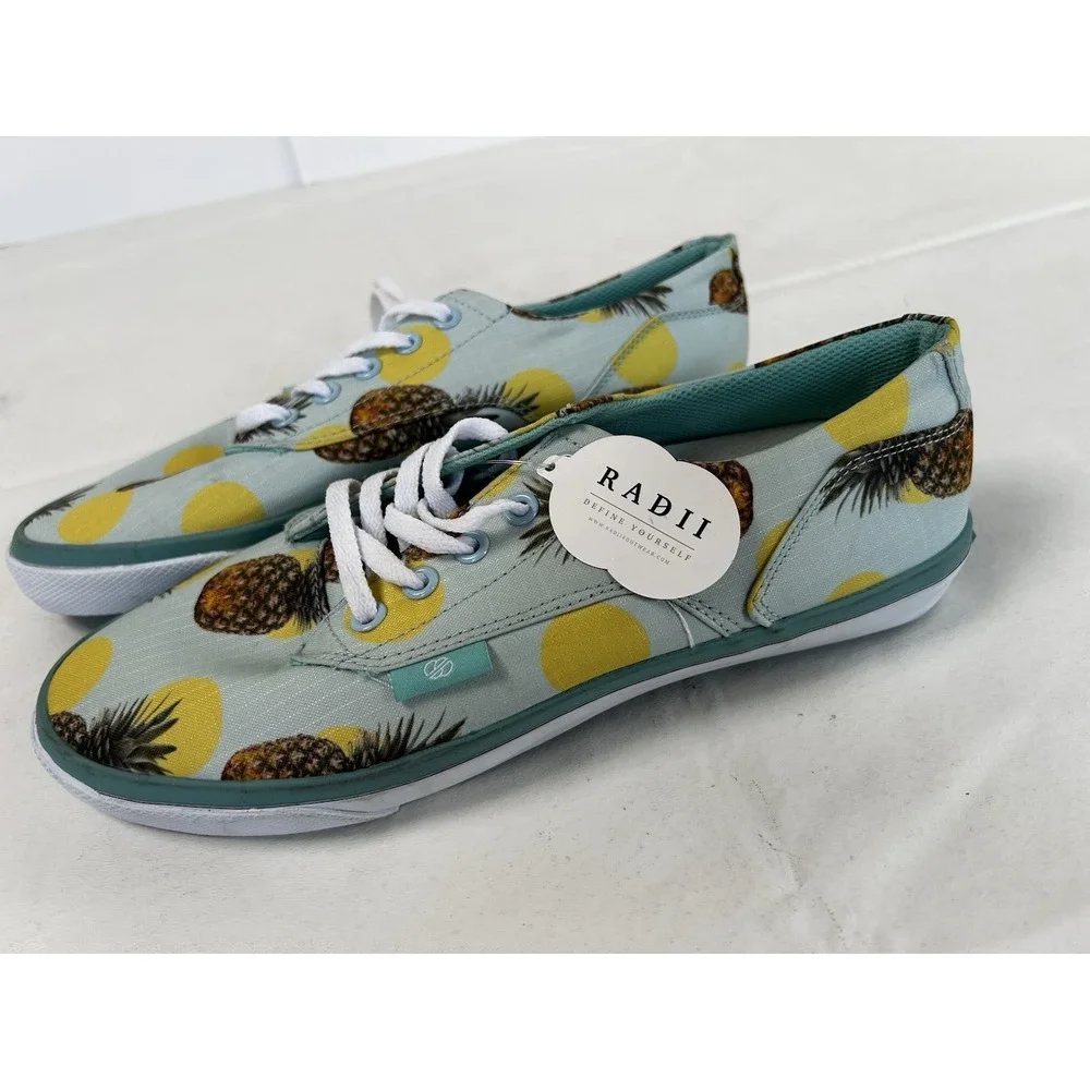 NWT Radii AXEL Mint Pineapple Lace Up Sneakers Shoes Men's Size 8 FM1052